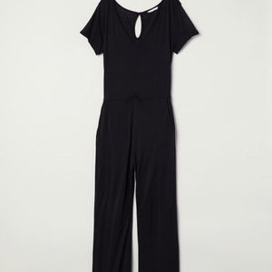 H&M V-Neck Jumpsuit Black Size M